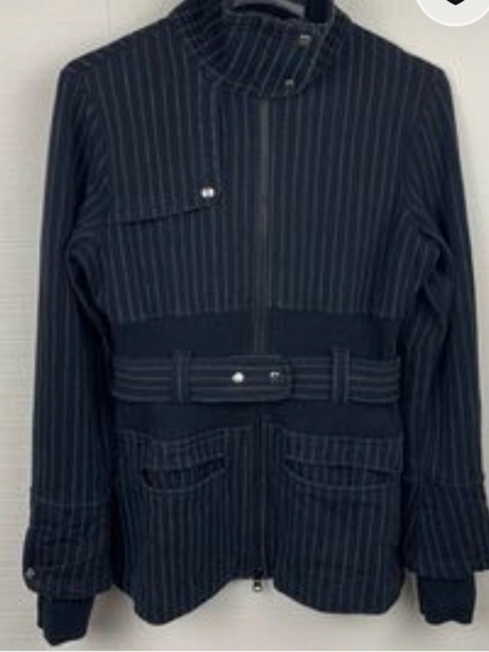 RARE Lululemon Full Metal Black Pinstripe Jacket Size 8